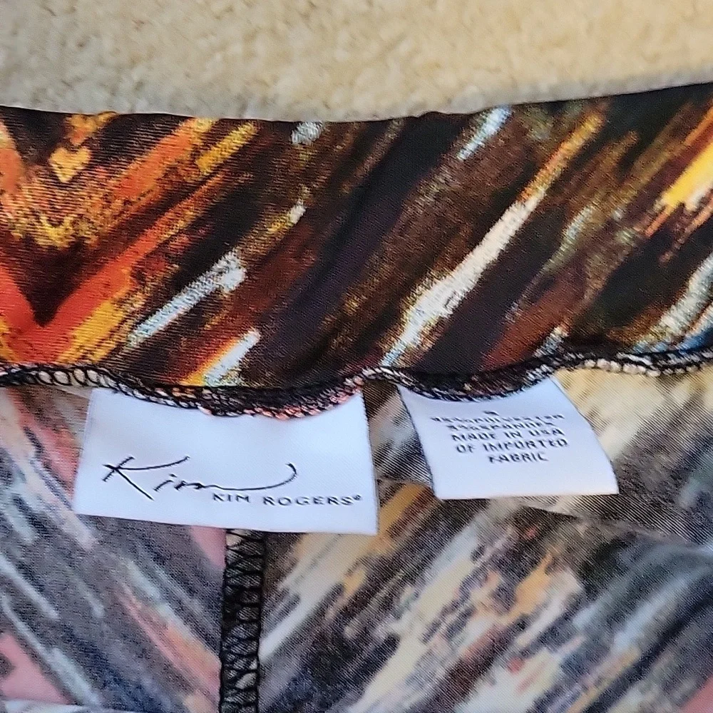 Kim Rogers Small Skirt A-Line / Full Black Brown Teal White Orange Yellow - Picture 3 of 4